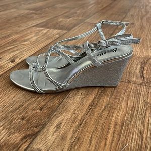 Silver Sparkly Wedges
